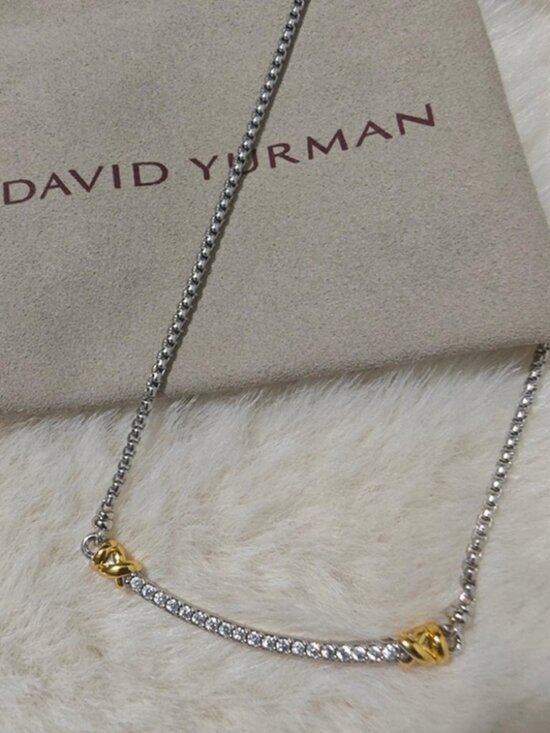 David Yurman💯 Jewelry - David Yurman Silver and Gold Necklace